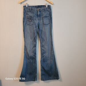 Vintage Y2K 7 For All Mankind Flare Jeans Womens 26‎ Pockets 70s 90s